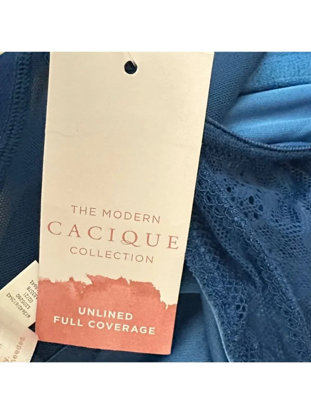 Cacique NWT Blue Modern Lace Underwire Bra 38D - Picture 8 of 9